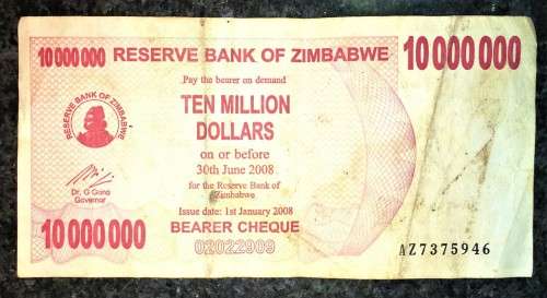 Africa ZIMBABWE 10 MILLION DOLLARS 2008 For Sale In Pretoria